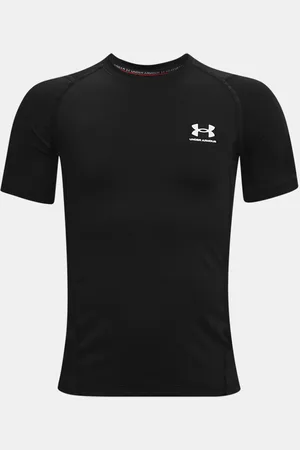 Under Armour Jongensshirt HeatGear® Armour met korte mouwen Zwart / Wit YLG (149 - 160 cm)