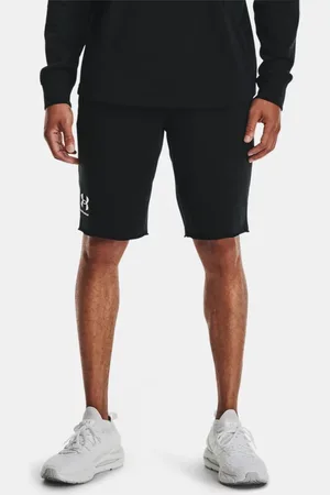 Under Armour Herenshorts Rival Terry Zwart / Onyx Wit L