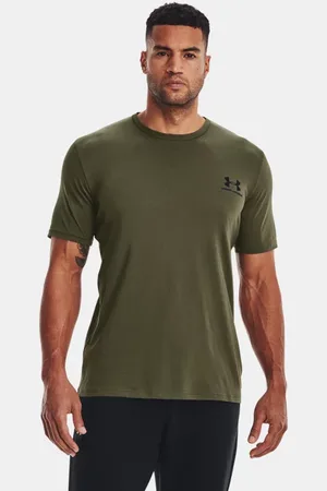 Under Armour Herentop Left Chest Logo met korte mouwen Marine OD Groente / Zwart / Zwart S
