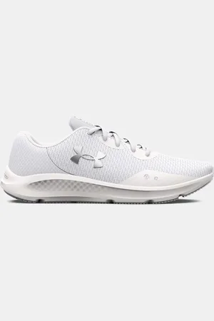 Under Armour Charged Pursuit 3 hardloopschoenen voor heren Wit / Wit / Metalen Zilver 44