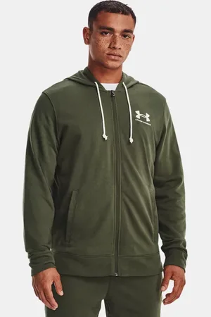 Under Armour Herentop Rival Terry met volledige rits Marine OD Groente / Onyx Wit L
