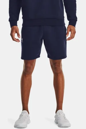 Under Armour Herenshorts Icon Fleece Crew Midnight Marineblauw / Wit L
