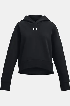 Under Armour Meisjeshoodie Rival Fleece Crop Zwart / Wit YLG (149 - 160 cm)