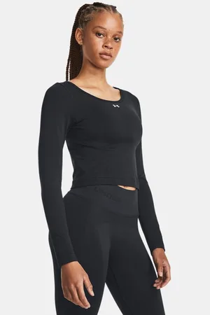 Under Armour Damesshirt Train Seamless met lange mouwen Zwart / Wit L