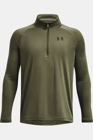 Under Armour Jongensshirt Tech™ 2.0 met korte rits en lange mouwen Marine OD Groente / Zwart YLG (149 - 160 cm)