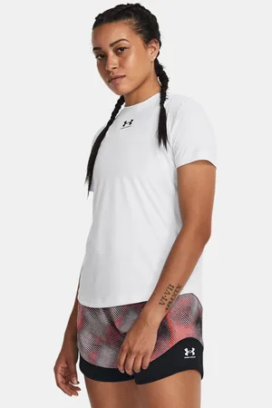 Under Armour Damestop Challenger Pro Training met korte mouwen Wit / Zwart L
