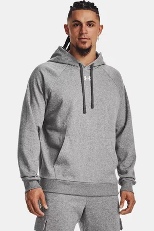 Under Armour Herenhoodie Rival Fleece Castlerock Light Heather / Wit L