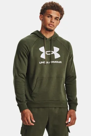 Under Armour Herenhoodie Rival Fleece Logo Marine OD Groente / Wit L