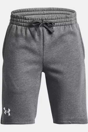 Under Armour Jongensshorts Rival Fleece Castlerock Light Heather / Wit YLG (149 - 160 cm)