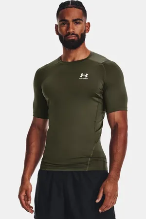 Under Armour HeatGear®-shirt voor heren met korte mouwen Marine OD Groente / Wit L