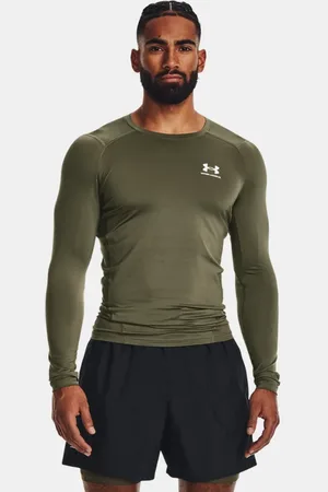 Under Armour Herentop HeatGear® met lange mouwen Marine OD Groente / Wit S