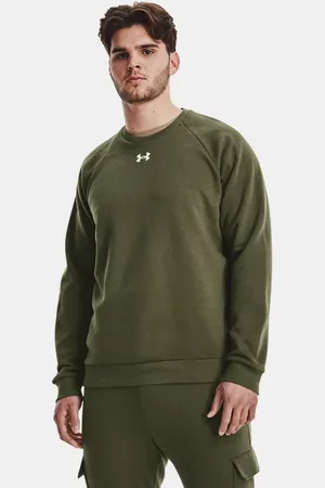 Under Armour Herentrui Rival Fleece Crew Marine OD Groente / Wit L