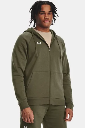 Under Armour Herenhoodie Rival Fleece met volledige rits Marine OD Groente / Wit L