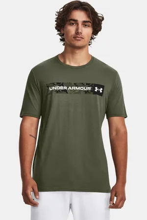 Under Armour Herentop Camo Chest Stripe met korte mouwen Marine OD Groente / Zwart / Wit L