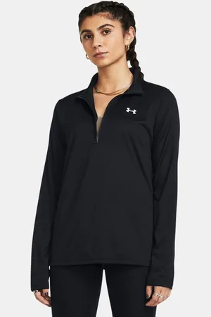 Under Armour Damesshirt Tech™ met korte rits Zwart / Wit L