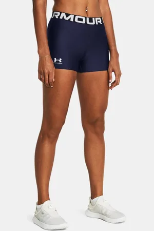 Under Armour Damesshorts HeatGear® Shorty Midnight Marineblauw / Wit L