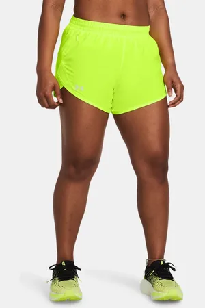 Under Armour Damesshorts Fly-By 8 cm High Vis Geel / High Vis Geel / Reflecterend L
