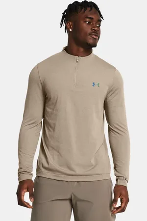 Under Armour Herenshirt Vanish Elite Seamless met korte rits Timberwolf Taupe / Iridescent L
