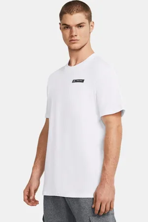 Under Armour Herenshirt Heavyweight Armour Label met korte mouwen Wit / Zwart 3XL