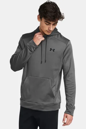 Under Armour Herenhoodie Armour Fleece® Castlerock / Zwart 3XL