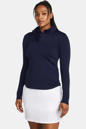 Under Armour Damestrui Playoff met korte rits Midnight Marineblauw / Wit L