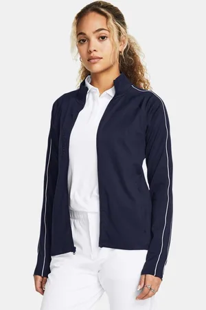 Under Armour Damestop Storm Midlayer met volledige rits Midnight Marineblauw / Wit / Wit L