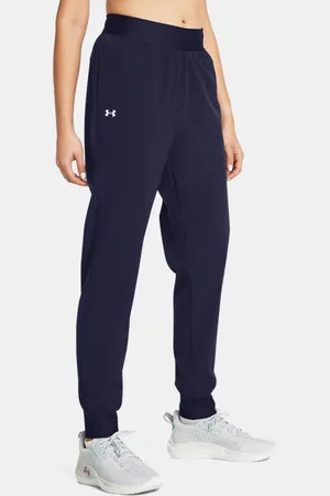 Under Armour Damesbroek Rival High-Rise Woven Midnight Marineblauw / Wit L
