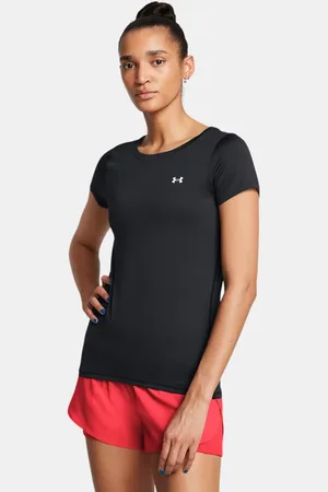 Under Armour Damesshirt HeatGear® Armour met korte mouwen Zwart / Wit L