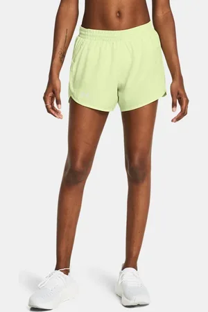 Under Armour Damesshorts Fly-By 8 cm Retro Groente / Retro Groente / Reflecterend XL