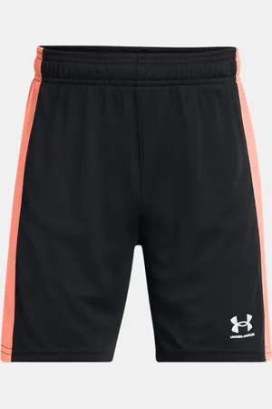 Under Armour Jongensshorts Challenger Knit Zwart / Flare Oranje / Wit YLG (149 - 160 cm)