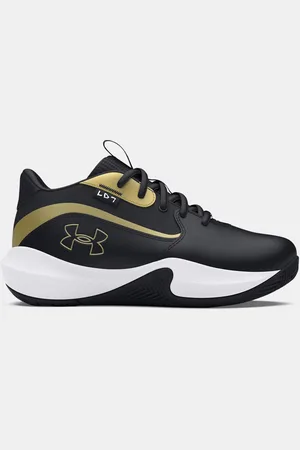 Under Armour Basketbalschoenen Pre-School Lockdown 7 Zwart / Zwart / Metalen Goud 32