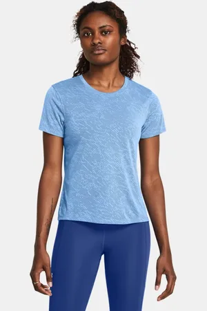 Under Armour Damesshirt Launch Camo met korte mouwen Horizon Blauw / Reflecterend L