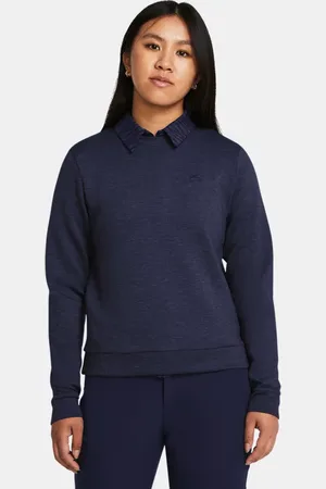 Under Armour Damestop Drive Midlayer met ronde hals Midnight Marineblauw / Midnight Marineblauw L