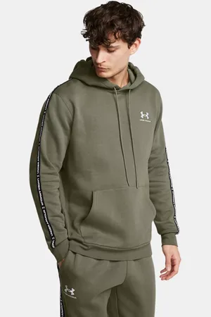 Under Armour Herenhoodie Icon Fleece Taping Marine OD Groente / Wit 3XL