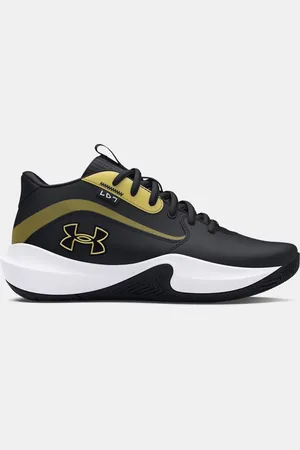 Under Armour Basketbalschoenen Grade School Lockdown 7 Zwart / Zwart / Metalen Goud 35.5