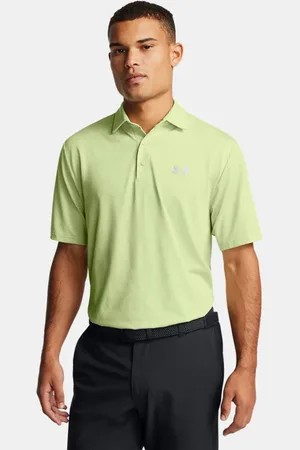Under Armour Herenpolo Playoff 3.0 Check Jacqrd Retro Groente / Wit / Staal L