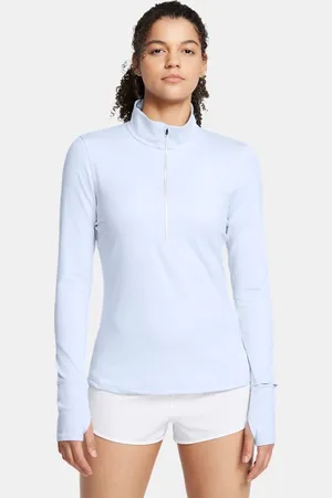 Under Armour Damesshirt Qlifier Run met korte rits Nimbus Blauw / Reflecterend L
