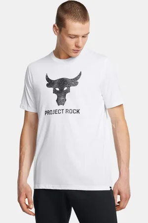 Under Armour Herenshirt Project Rock Payoff Graphic met korte mouwen Wit / Zwart L