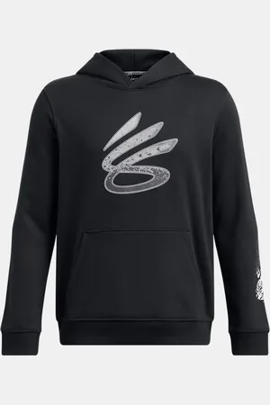 Under Armour Jongenshoodie Curry Splash Zwart / Wit YLG (149 - 160 cm)