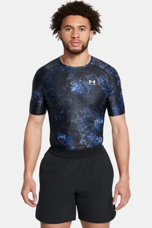 Under Armour Herenshirt HeatGear® Iso-Chill Printed met korte mouwen Tech Blauw / Wit L