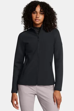 Under Armour Damesjack Drive Pro Hybrid met volledige rits Zwart / Metalen Zilver L