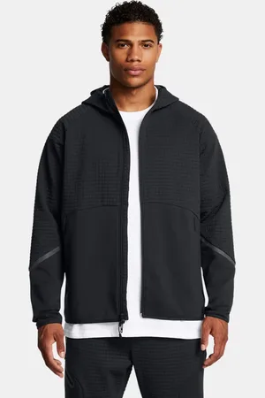 Under Armour Herenshirt Unstoppable Fleece Grid met volledige rits Zwart / Zwart 3XL