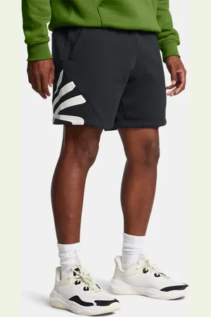 Under Armour Herenshorts Curry Splash Fleece Zwart / Zwart / Wit Clay L