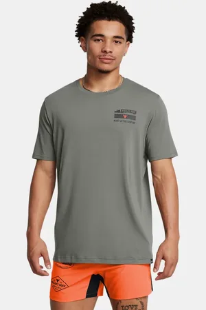 Under Armour Herenshirt Project Rock Tools Of The Trade met korte mouwen Clay Groente / Team Oranje / Zwart L