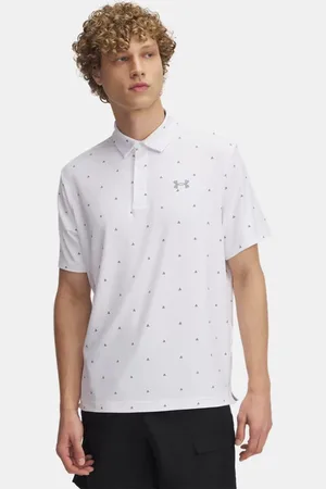 Under Armour Herenpolo Playoff 3.0 Printed Wit / Staal L