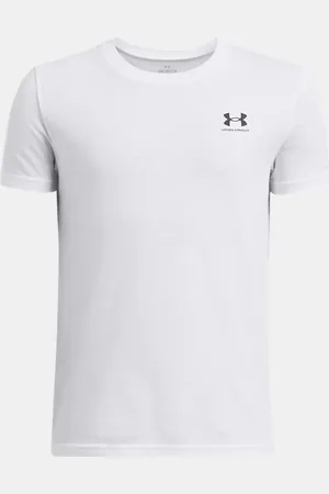 Under Armour Jongensshirt Sportstyle Left Chest met korte mouwen Wit / Zwart YLG (149 - 160 cm)