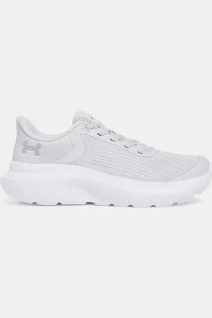 Under Armour Meisjeshardloopschoenen Pre-School Rogue 5 AL Halo Grijs / Wit / Metalen Zilver 32