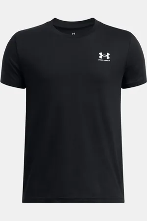 Under Armour Jongensshirt Sportstyle Left Chest met korte mouwen Zwart / Wit YMD (137 - 149 cm)