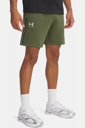 Under Armour Herenshorts Icon Fleece Taping Marine OD Groente / Wit 3XL