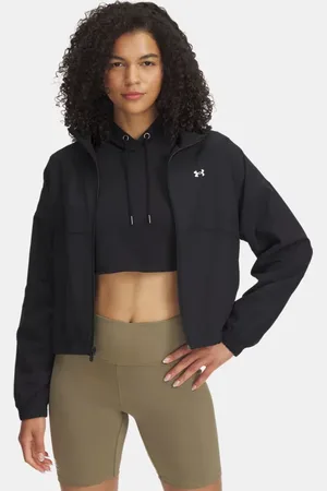 Under Armour Damesjack Rival Woven Zwart / Wit L